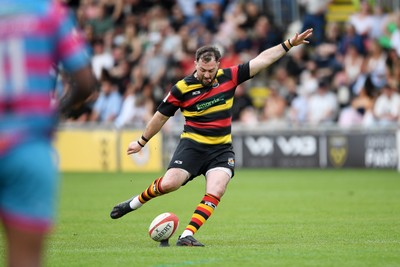 110525 - Aberteifi RFC v Newport Saracens - Mens Division 3 Cup Final - Shaun Leonard of Aberteifi kicks a penalty