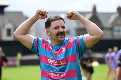 110525 - Aberteifi RFC v Newport Saracens - Mens Division 3 Cup Final - Pat James of Newport Saracens celebrates the win at full time
