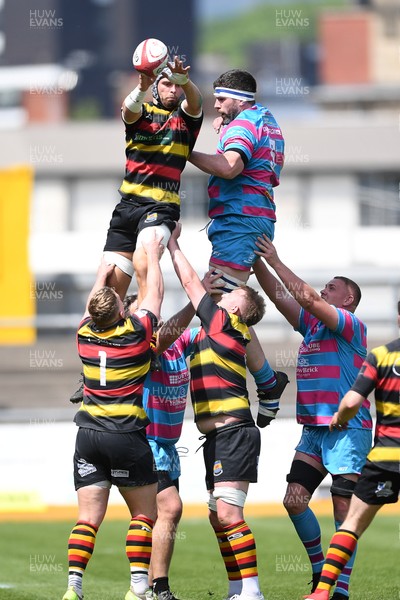 110525 - Aberteifi RFC v Newport Saracens - Mens Division 3 Cup Final - Daf Rotie of Aberteifi wins the line-out