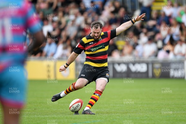 110525 - Aberteifi RFC v Newport Saracens - Mens Division 3 Cup Final - Shaun Leonard of Aberteifi kicks a penalty