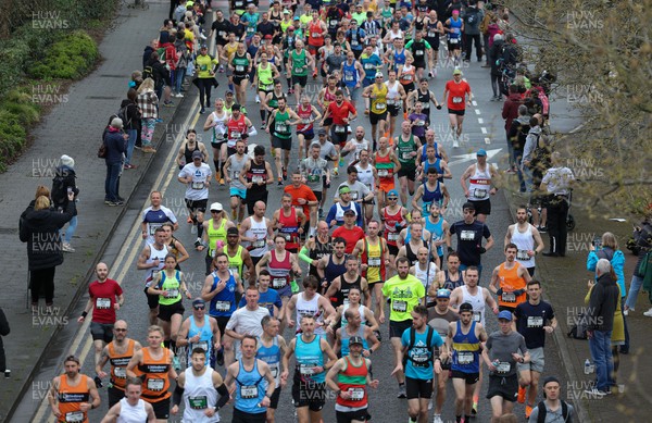 160423 - ABP Newport Wales Marathon & 10K - Runners set off at the start go the ABP Newport Wales Marathon
