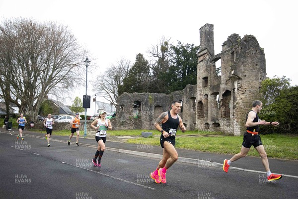 160423 - ABP Newport Wales Marathon and 10K - Runners pass through Magor 