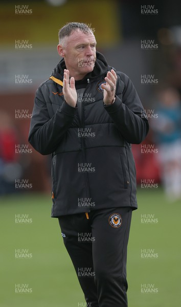 050823 - Accrington Stanley v Newport County - Sky Bet League 2 - Manager Graham Coughlan of Newport County applauds the fans at the end of the match