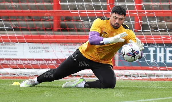 050823 - Accrington Stanley v Newport County - Sky Bet League 2 - Warm up Goalkeeper Nick Towsend of Newport County
