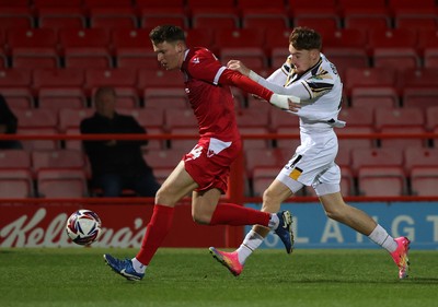 110325 - Accrington Stanley v Newport County - Sky Bet League 2 - Michael Spellman of Newport and Ben Ward of Accrington