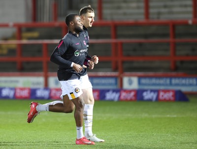 110325 - Accrington Stanley v Newport County - Sky Bet League 2 - Newport warm up before the match