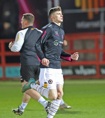 110325 - Accrington Stanley v Newport County - Sky Bet League 2 - Joe Thomas of Newport warm up before the match