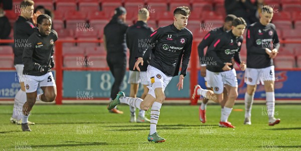 110325 - Accrington Stanley v Newport County - Sky Bet League 2 - Team warm up before the match