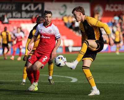 111025 - Accrington Stanley v Newport County - Sky Bet League 2 - Michael Spellman of Newport and Donald Love of Accrington