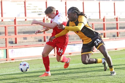 111025 - Accrington Stanley v Newport County - Sky Bet League 2 - Michael Reindorf of Newport and Ben Ward of Accrington