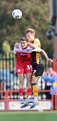 111025 - Accrington Stanley v Newport County - Sky Bet League 2 - Tom Davies of Newport and Josh Woods of Accrington