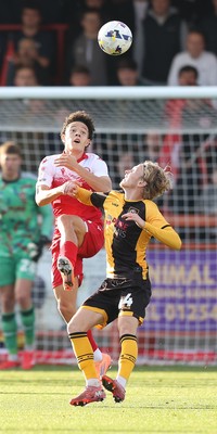 111025 - Accrington Stanley v Newport County - Sky Bet League 2 - Sammy Braybrooke of Newport and Isaac Heath of Accrington