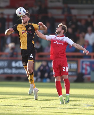 111025 - Accrington Stanley v Newport County - Sky Bet League 2 - Matt Baker of Newport and Charlie Brown of Accrington