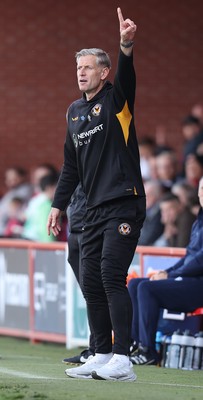 111025 - Accrington Stanley v Newport County - Sky Bet League 2 - Newport manager David Hughes during match
