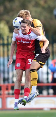 111025 - Accrington Stanley v Newport County - Sky Bet League 2 - Tom Davies of Newport and Josh Woods of Accrington