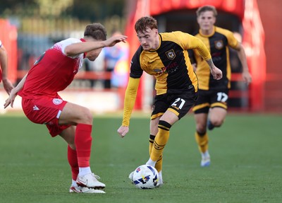 111025 - Accrington Stanley v Newport County - Sky Bet League 2 - Michael Spellman of Newport and Josh Smith of Accrington