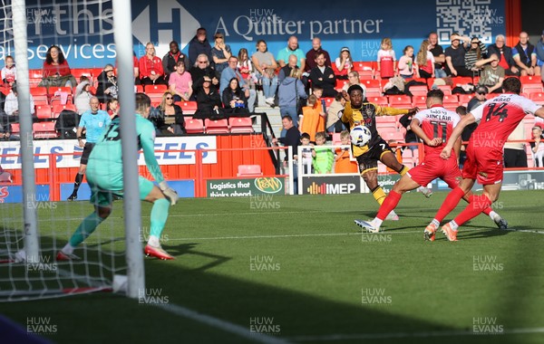 111025 - Accrington Stanley v Newport County - Sky Bet League 2 - Bobby Kamwa of Newport scores the 1st goal