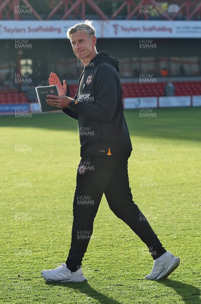111025 - Accrington Stanley v Newport County - Sky Bet League 2 - Newport manager David Hughes leaves the pitch at the end of the match