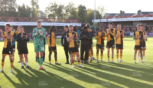 111025 - Accrington Stanley v Newport County - Sky Bet League 2 - Team applaud the travelling fans