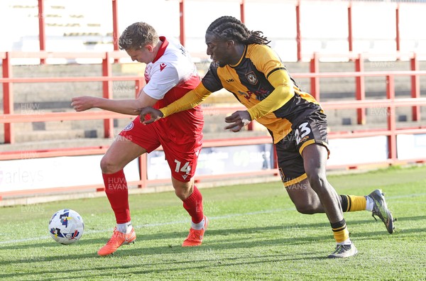 111025 - Accrington Stanley v Newport County - Sky Bet League 2 - Michael Reindorf of Newport and Ben Ward of Accrington
