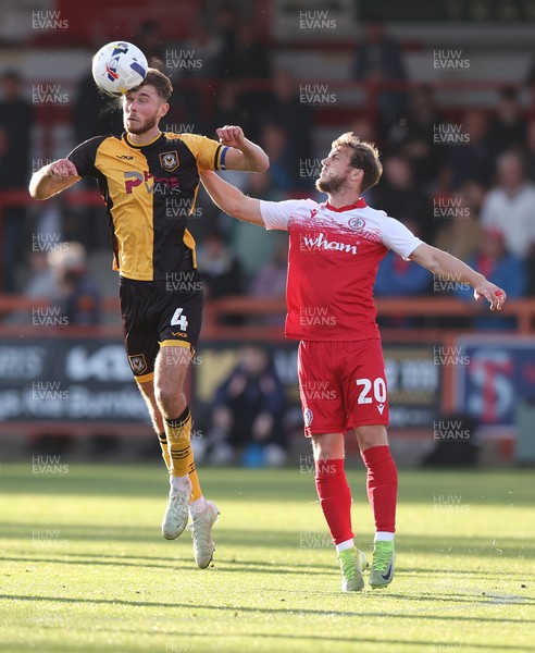 111025 - Accrington Stanley v Newport County - Sky Bet League 2 - Matt Baker of Newport and Charlie Brown of Accrington