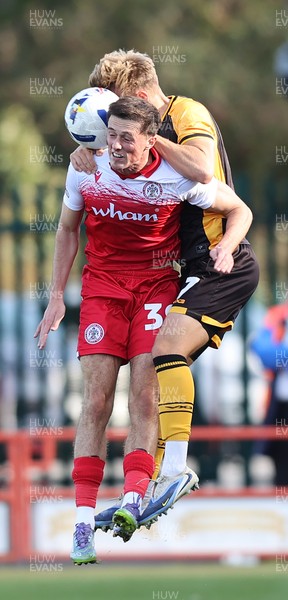 111025 - Accrington Stanley v Newport County - Sky Bet League 2 - Tom Davies of Newport and Josh Woods of Accrington