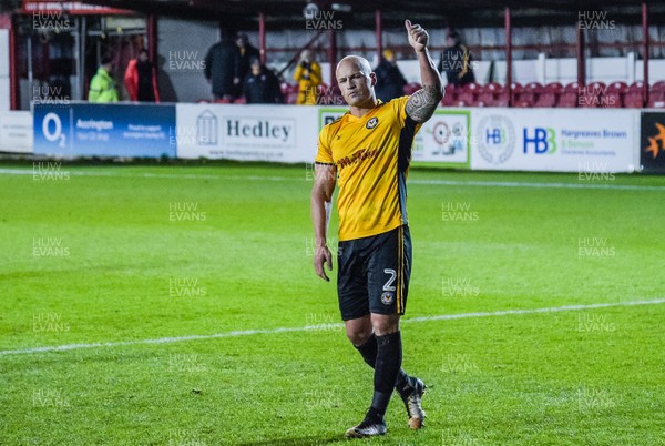 181117 - Accrington Stanley v Newport County - Sky Bet League 2 - Newport County defender David Pipe (2) after his sides 1-1 draw