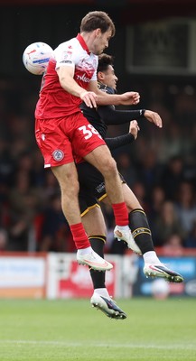 190926 - Accrington Stanley v Newport County - Sky Bet League 2 - Matt Dibley-Dias of Newport and Connor O'Brien of Accrington