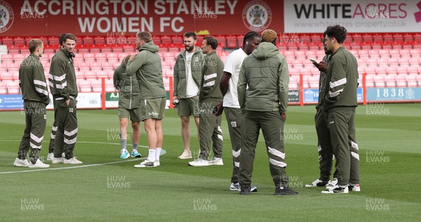 190926 - Accrington Stanley v Newport County - Sky Bet League 2 - Team before the match on the pitch