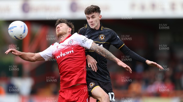 190926 - Accrington Stanley v Newport County - Sky Bet League 2 - Joe Thomas of Newport and Tyler Walton of Accrington