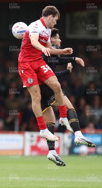 190926 - Accrington Stanley v Newport County - Sky Bet League 2 - Matt Dibley-Dias of Newport and Connor O'Brien of Accrington
