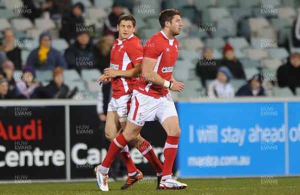 120612 - ACT Brumbies v Wales -Alex Cuthbert is replaced by Lloyd Williams of Wales