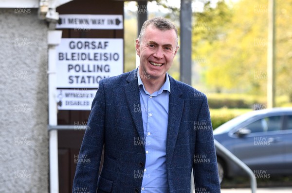 060521 -  Plaid Cymru leader Adam Price after voting in the Senedd election at his local polling station Pontargothi Memorial Hall, Pontargothi, Carmarthen