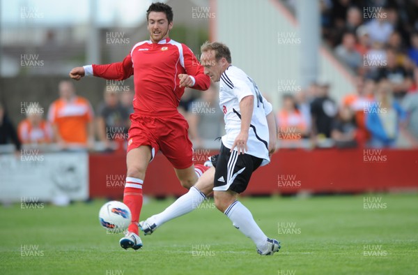 23.07.11 - Afan Lido v Swansea City - Preseason Friendly - Tom Butler of Swansea City tries a shot at goal. 