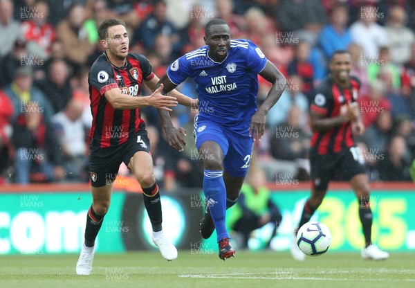 110818 - AFC Bournemouth v Cardiff City, Premier League - Sol Bamba of Cardiff City gets away from Dan Gosling of Bournemouth