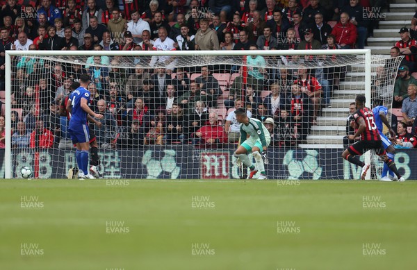 110818 - AFC Bournemouth v Cardiff City, Premier League - Callum Wilson of Bournemouth, right, scores the second goal