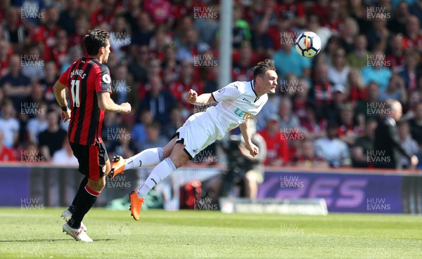 050518 - AFC Bournemouth v Swansea City - Premier League - Connor Roberts of Swansea headers the ball
