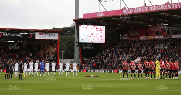 061121 - AFC Bournemouth v Swansea City, Sky Bet Championship - The teams observe a minutes silence to mark Remembrance Day