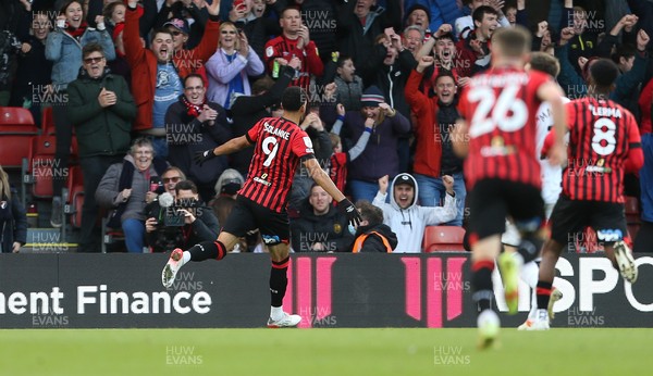 061121 - AFC Bournemouth v Swansea City, Sky Bet Championship - Dominic Solanke of Bournemouth wheels away to celebrate after scoring the opening goal