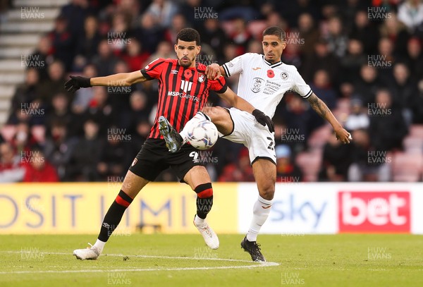 061121 - AFC Bournemouth v Swansea City, Sky Bet Championship - Kyle Naughton of Swansea City wins the ball from Dominic Solanke of Bournemouth