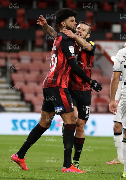 160321 - AFC Bournemouth v Swansea City - SkyBet Championship - Philip Billing celebrates scoring a goal with Jack Wilshere of Bournemouth