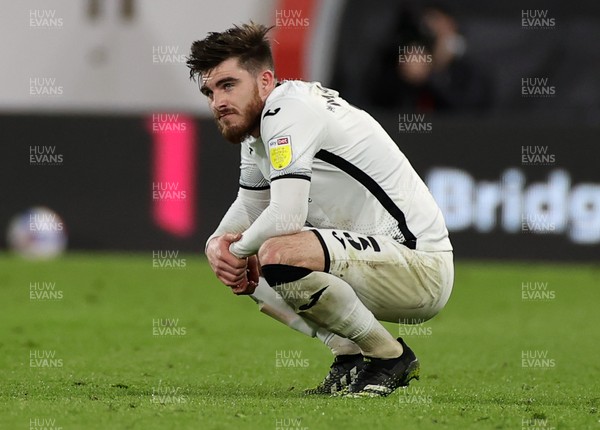 160321 - AFC Bournemouth v Swansea City - SkyBet Championship - Dejected Ryan Manning of Swansea City at full time