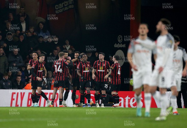 250124 - AFC Bournemouth v Swansea City - FA Cup Fourth Round - Bournemouth celebrate their opening goal