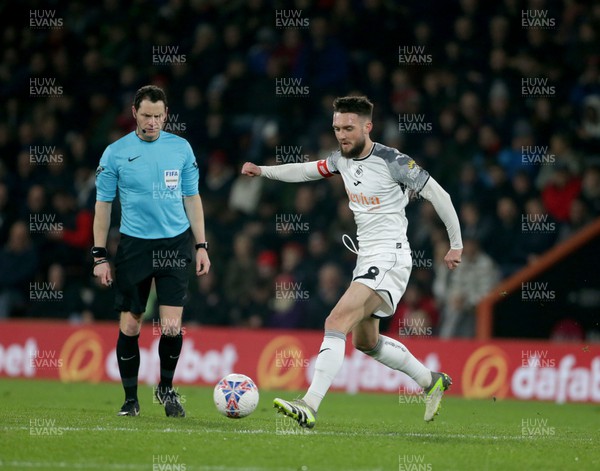 250124 - AFC Bournemouth v Swansea City - FA Cup Fourth Round - Matt Grimes of Swansea