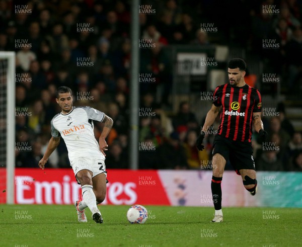 250124 - AFC Bournemouth v Swansea City - FA Cup Fourth Round - Kyle Naughton of Swansea