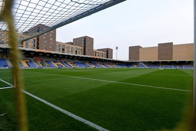 190825 - AFC Wimbledon v Cardiff City - Sky Bet League 1 - A general view of the Cherry Red Records Stadium ahead of the match