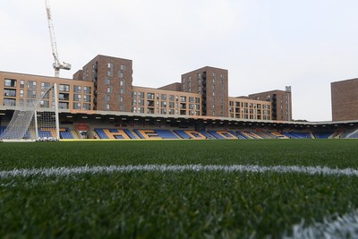 190825 - AFC Wimbledon v Cardiff City - Sky Bet League 1 - A general view of the Cherry Red Records Stadium ahead of the match