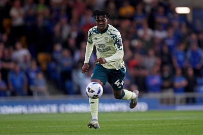 190825 - AFC Wimbledon v Cardiff City - Sky Bet League 1 - Ronan Kpakio of Cardiff City