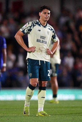190825 - AFC Wimbledon v Cardiff City - Sky Bet League 1 - Yousef Salech of Cardiff City
