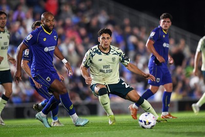 190825 - AFC Wimbledon v Cardiff City - Sky Bet League 1 - Yousef Salech of Cardiff City